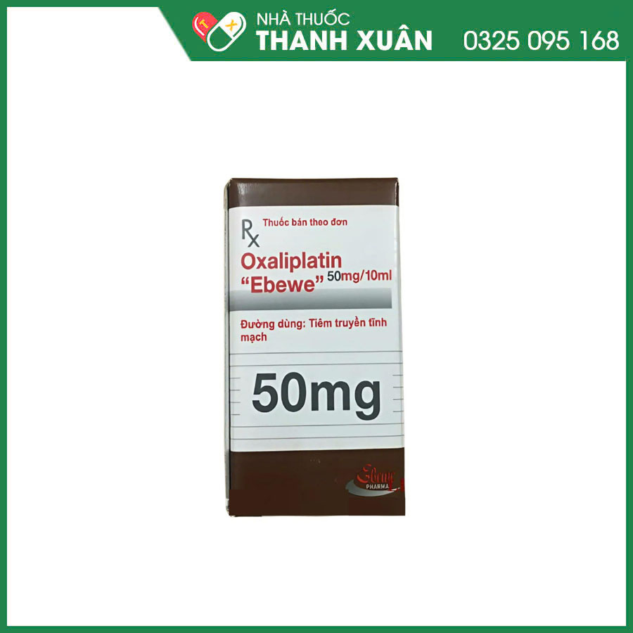 Oxaliplatin "Ebewe" 50mg/10ml thuốc bổ trợ điều trị ung thư đại tràng - điều trị ung thư đại - trực tràng di căn